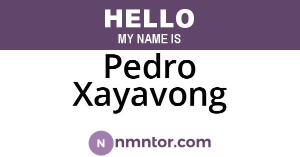 Pedro Xayavong