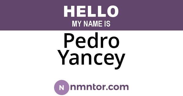 Pedro Yancey