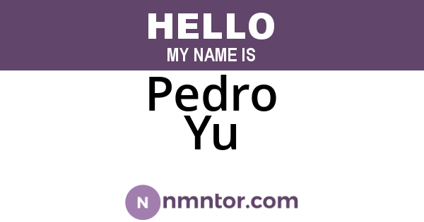 Pedro Yu