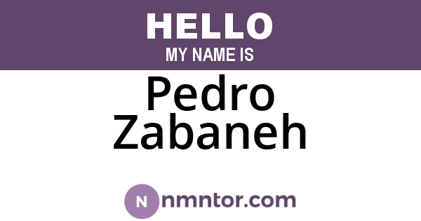 Pedro Zabaneh