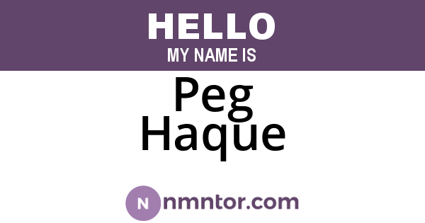 Peg Haque