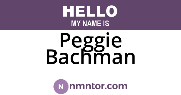 Peggie Bachman