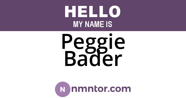 Peggie Bader