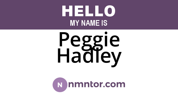 Peggie Hadley
