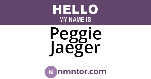 Peggie Jaeger