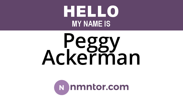 Peggy Ackerman
