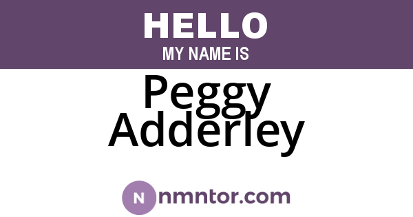 Peggy Adderley