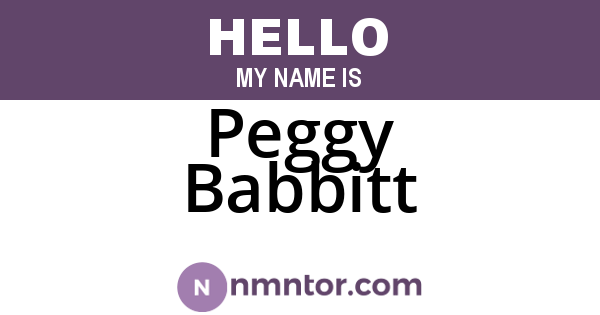 Peggy Babbitt