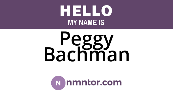Peggy Bachman