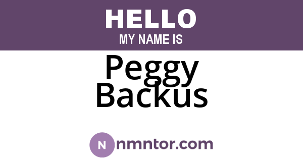 Peggy Backus