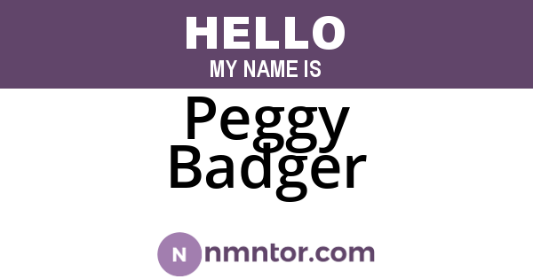 Peggy Badger