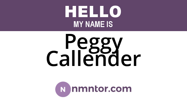 Peggy Callender