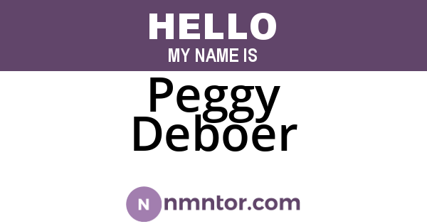 Peggy Deboer