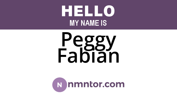 Peggy Fabian
