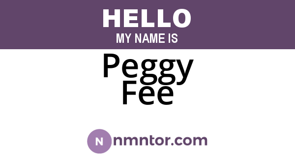 Peggy Fee