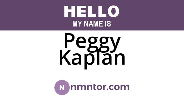 Peggy Kaplan