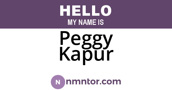 Peggy Kapur