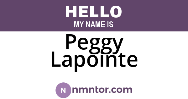 Peggy Lapointe