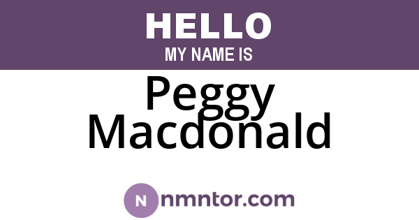 Peggy Macdonald