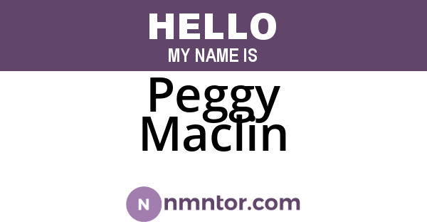 Peggy Maclin