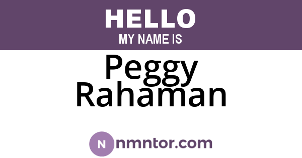 Peggy Rahaman