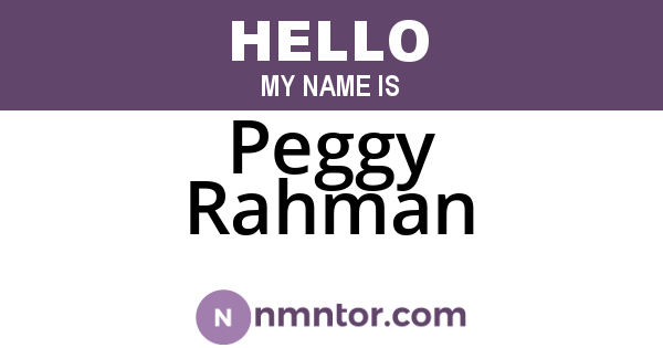 Peggy Rahman