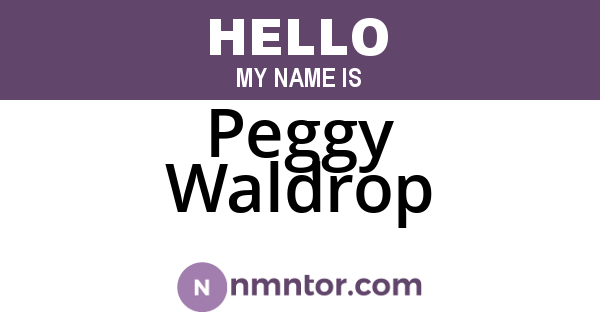 Peggy Waldrop