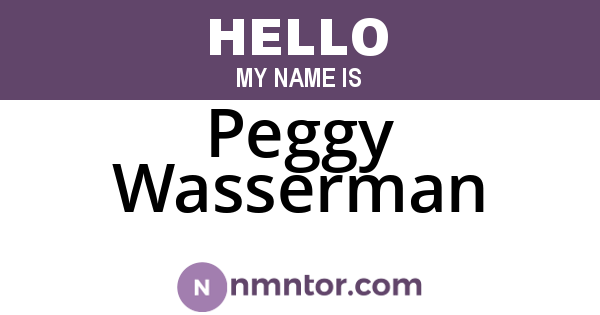 Peggy Wasserman