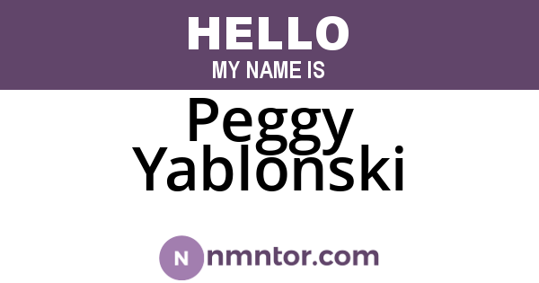 Peggy Yablonski