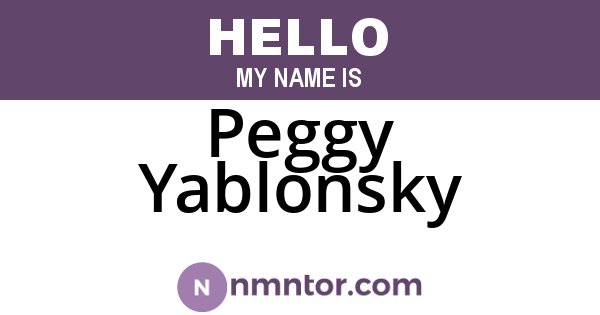 Peggy Yablonsky