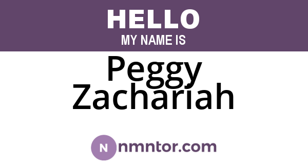 Peggy Zachariah