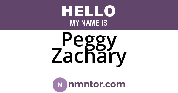 Peggy Zachary