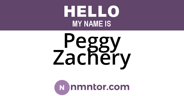 Peggy Zachery