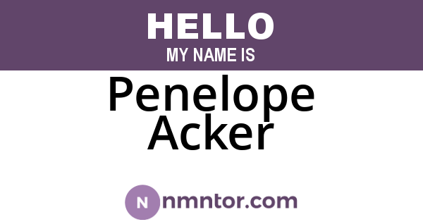 Penelope Acker