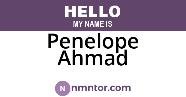 Penelope Ahmad