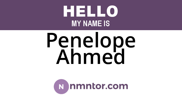 Penelope Ahmed