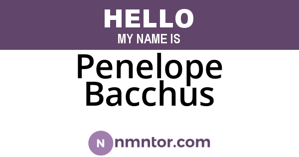 Penelope Bacchus