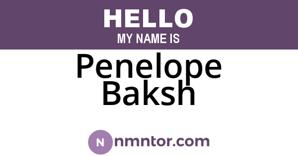Penelope Baksh