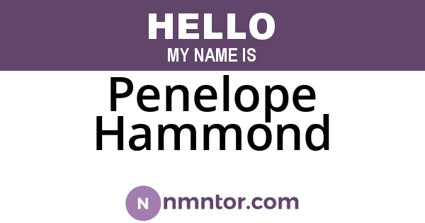 Penelope Hammond