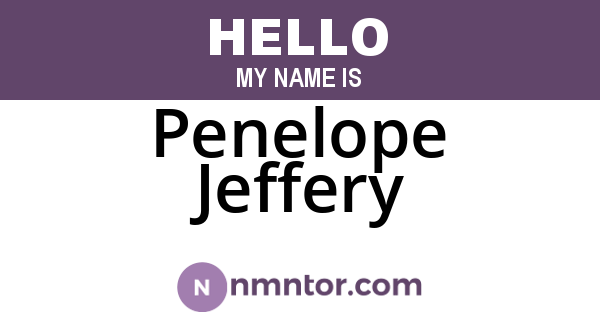 Penelope Jeffery