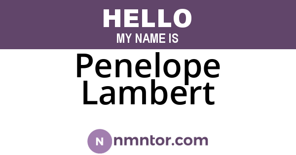 Penelope Lambert