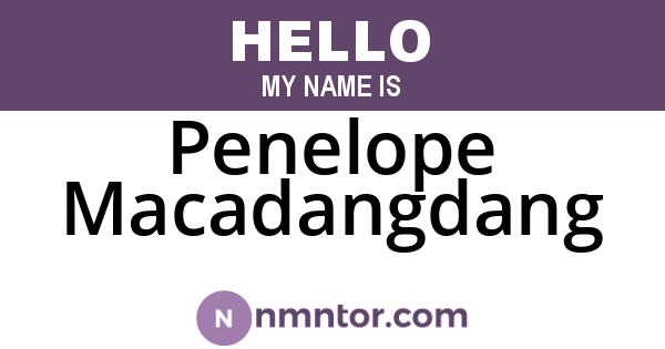 Penelope Macadangdang