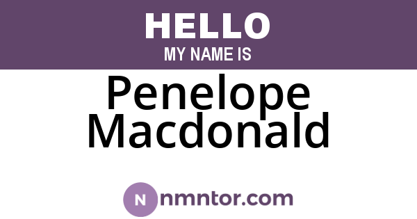 Penelope Macdonald