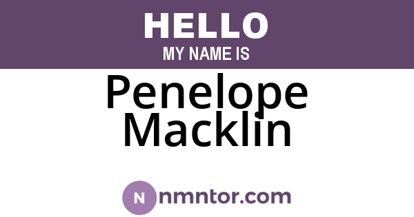 Penelope Macklin