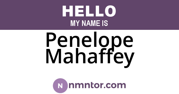 Penelope Mahaffey