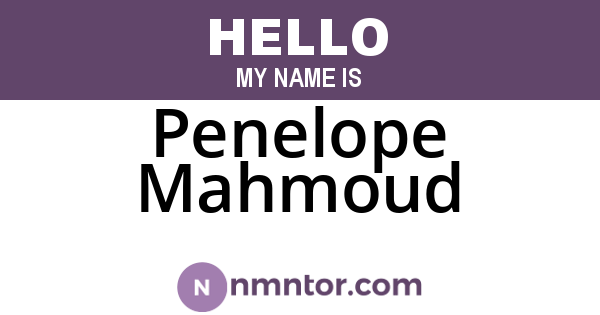 Penelope Mahmoud