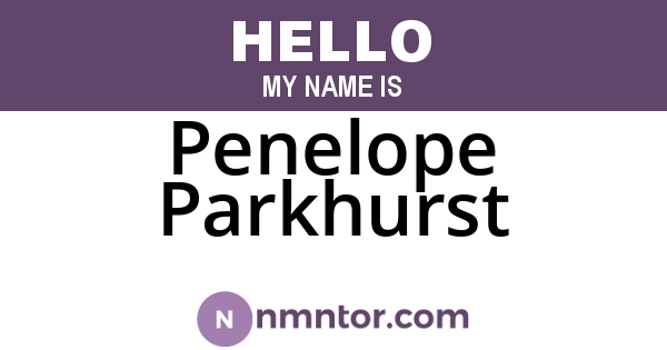 Penelope Parkhurst
