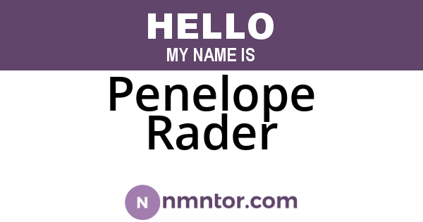 Penelope Rader