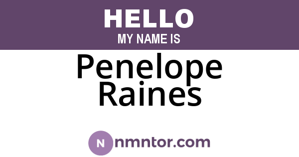 Penelope Raines