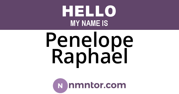 Penelope Raphael